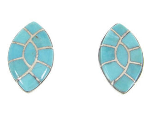 Authentic Sterling Silver And Turquoise Jewelry Post Earrings RS46435